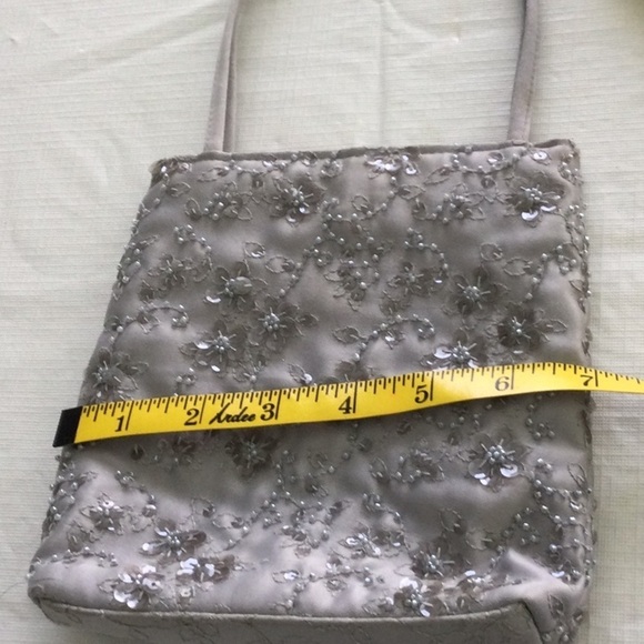 Vintage Woman’s Evening Bag by  Franchi made with Sequins & Beads color gray * - Picture 4 of 5